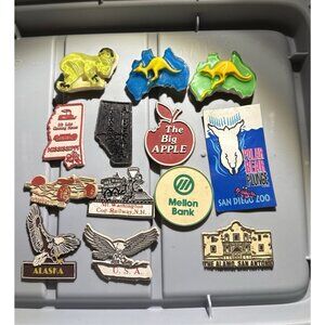 Refrigerator Magnets Vintage Lot of 13 Novelty Souvenir Rubber Plastic US CA AUS